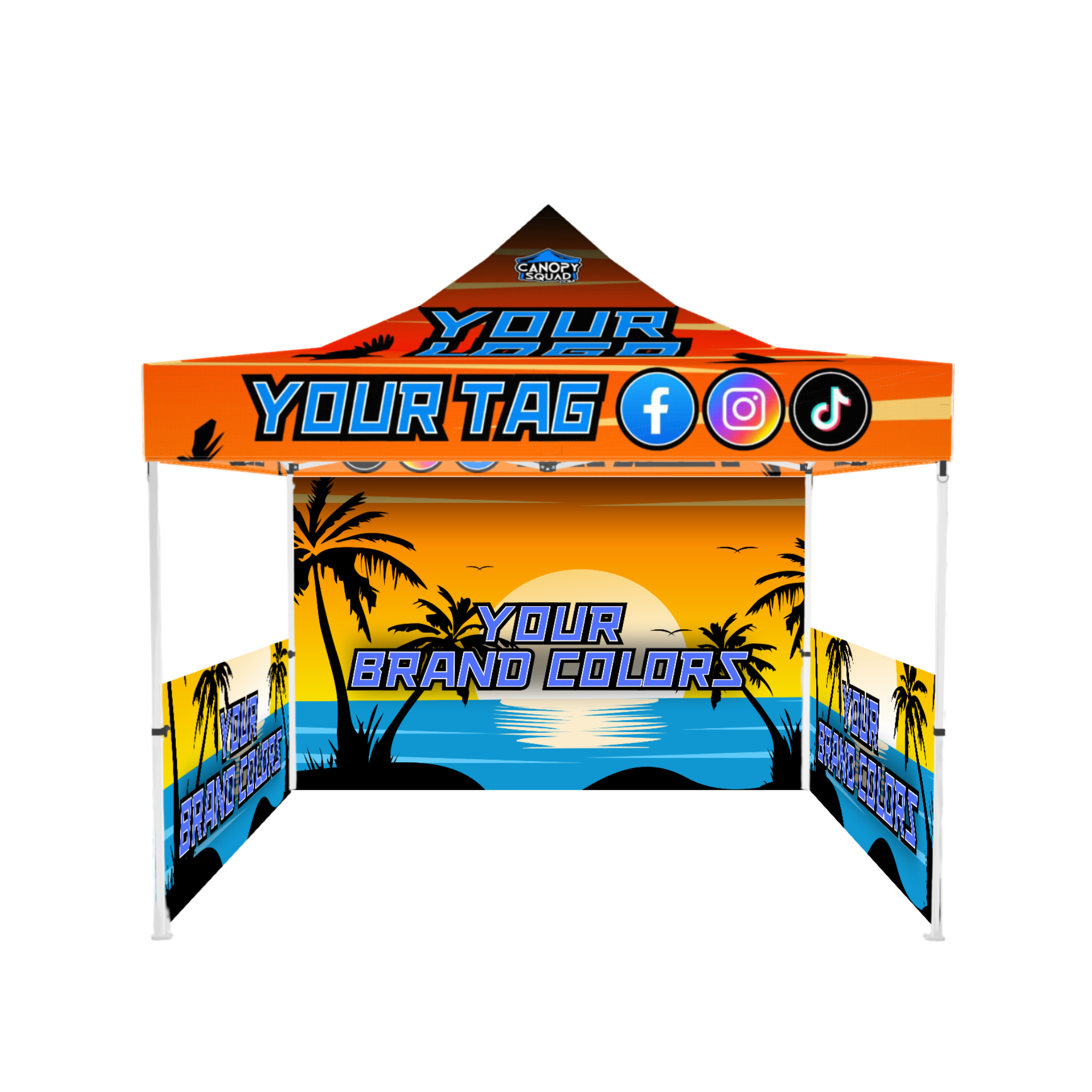 10x10 Premium Canopy with 1 Full Wall & 2 Half Walls – Canopy Squad