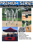 10x15 Premium Canopy with 1 Full Wall, 2 Half Walls & 2 Leg Covers